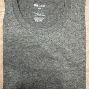 True Classic Men's Long Sleeve Gray Tee